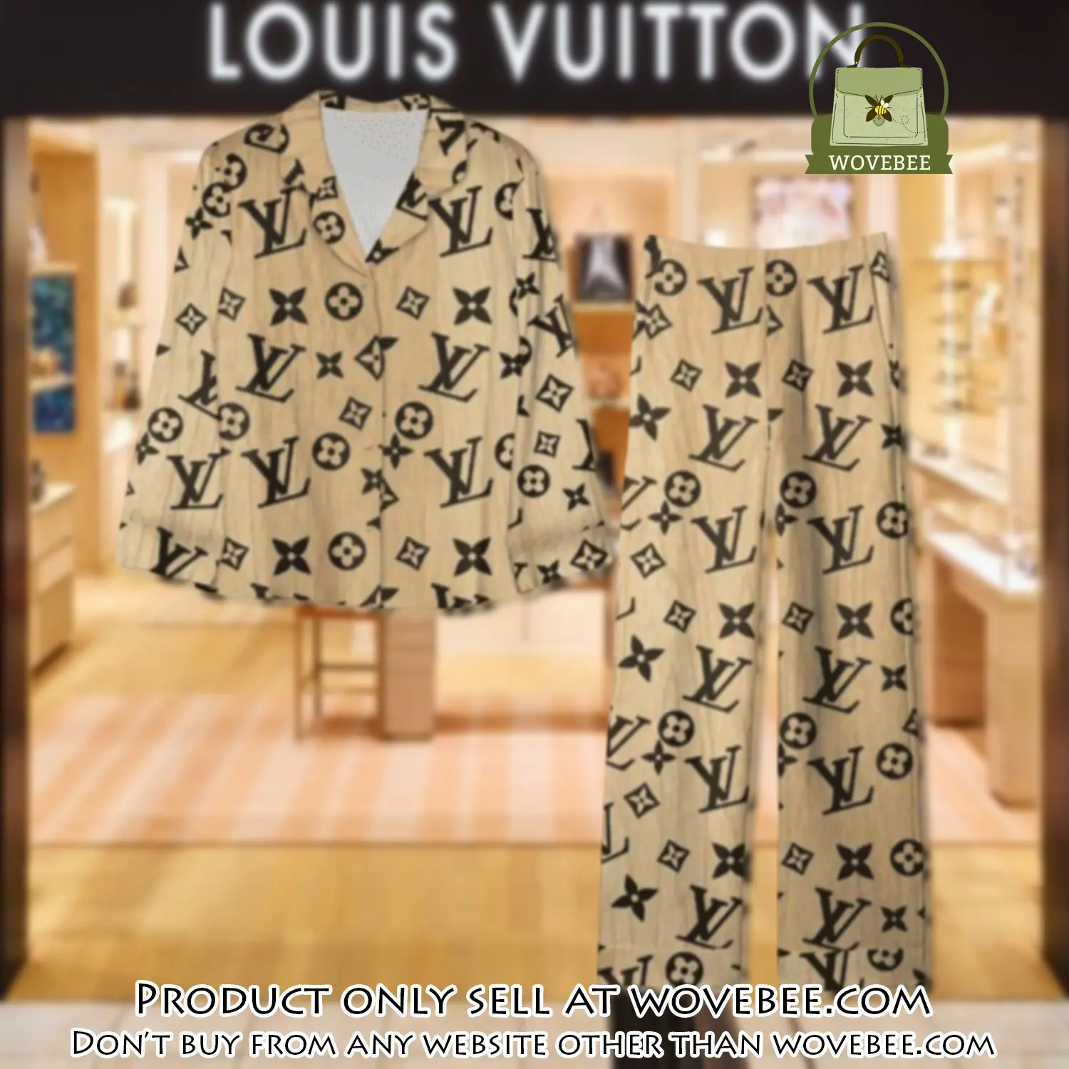 Trending luxury lv satin pajama set pjs1102 wvb1349210